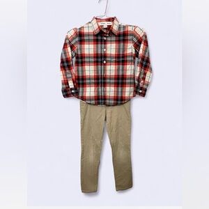 Old Navy Plaid Shirt and Khaki Pants Set